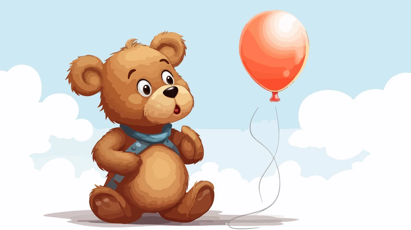 Cute Teddy Bear with Thought Bubble Illustration — free download from Dotvec