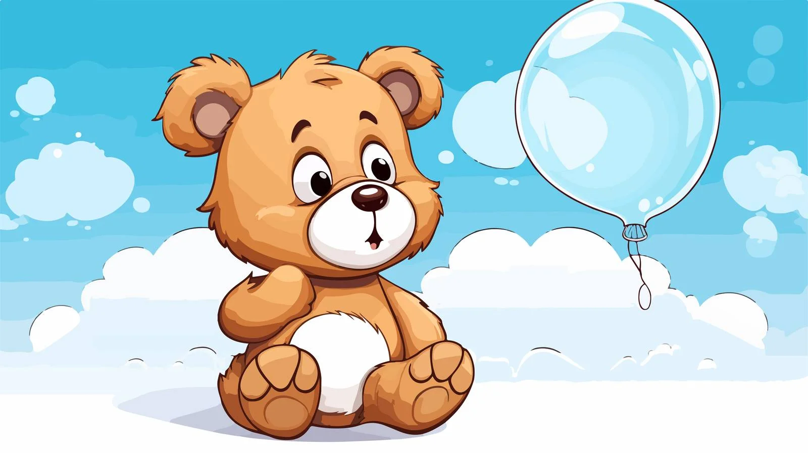 Cute Teddy Bear with Thought Bubble — free download from Dotvec