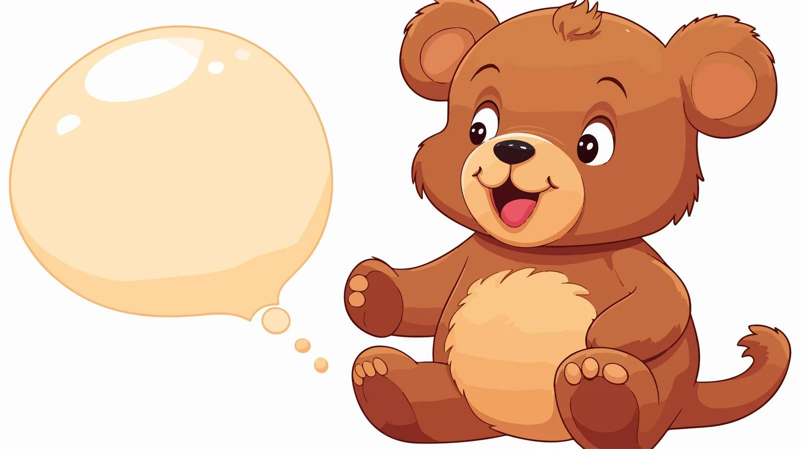 Cute Teddy Bear Speech Bubble Cartoon — free download from Dotvec