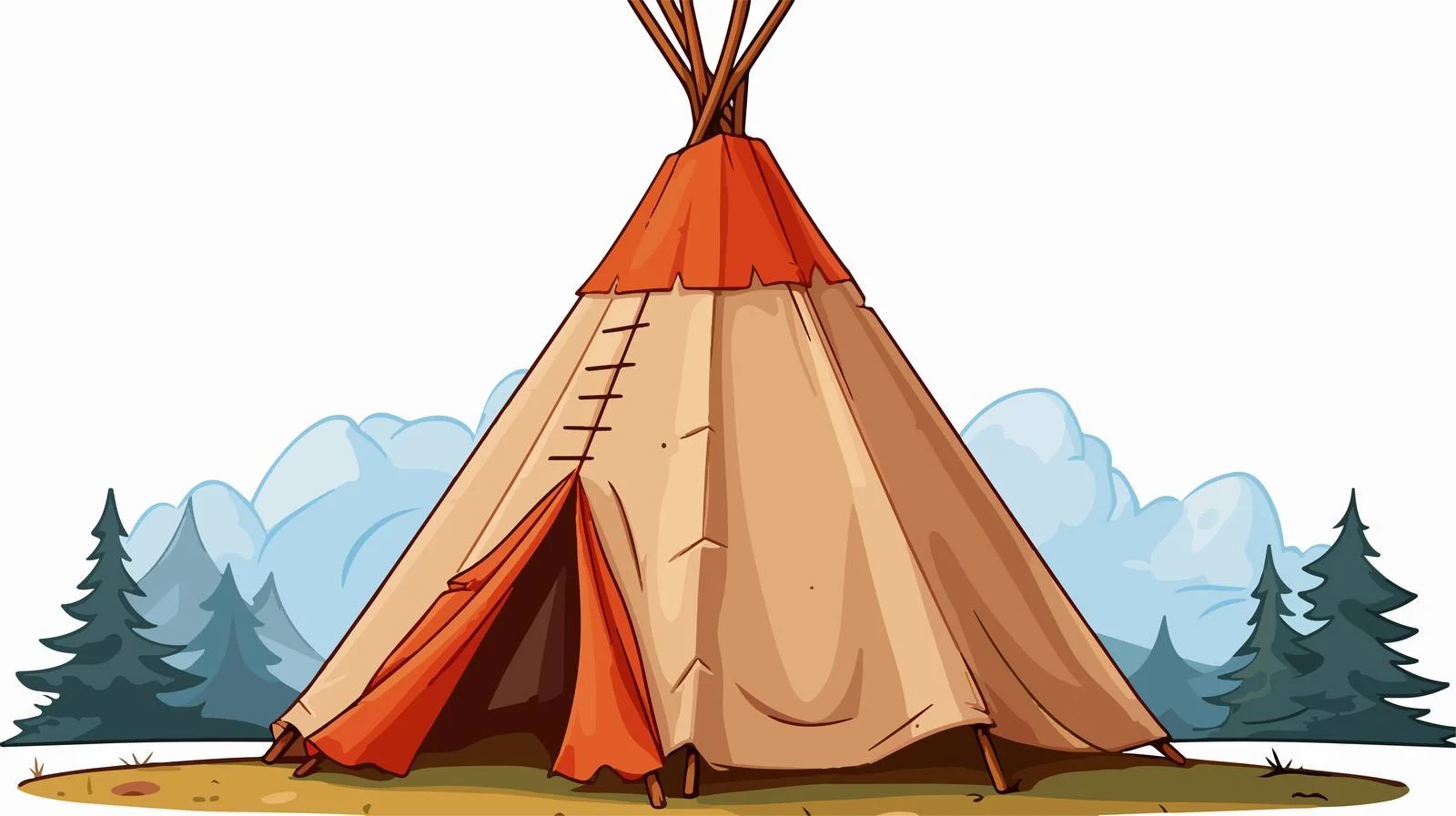Cartoon Teepee Vector Illustration — free download from Dotvec