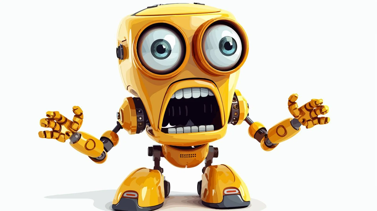Terrified Robot Stock Vector Cartoon Image — free download from Dotvec