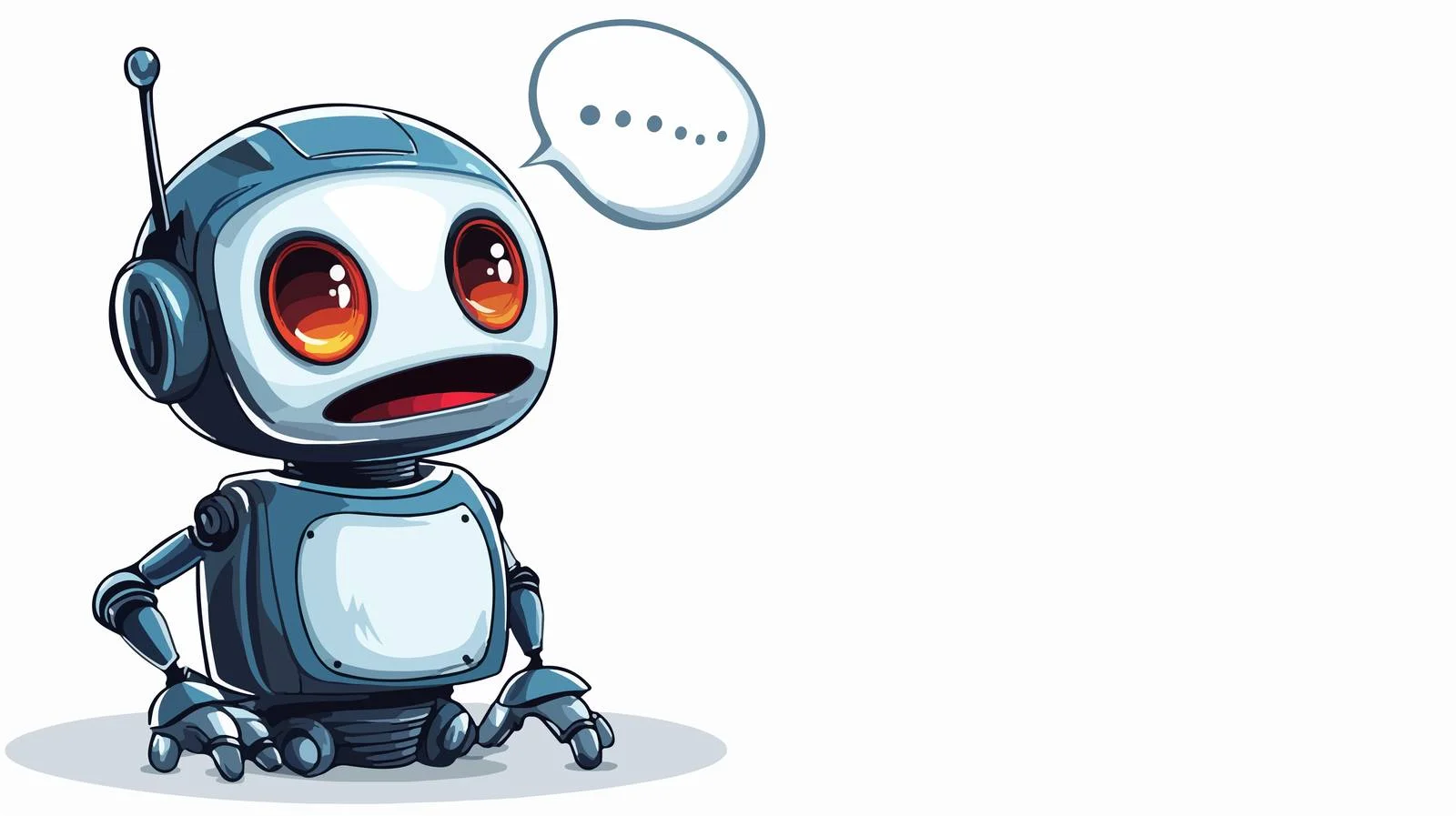 Terrified Robot with Speech Bubble Illustration — free download from Dotvec