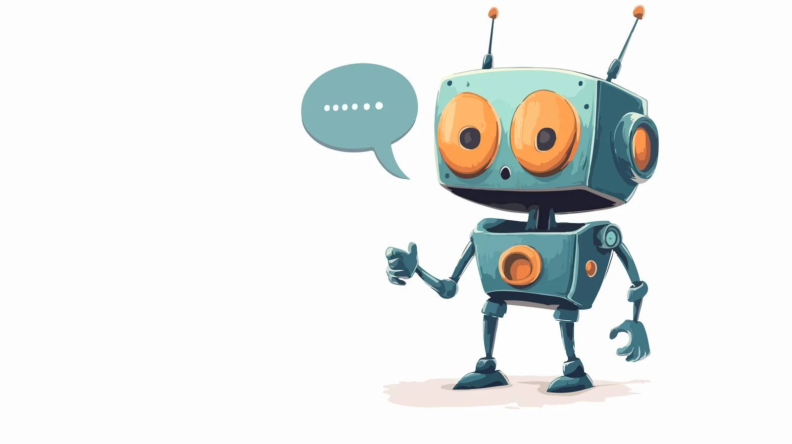 Terrified Robot Speech Bubble Cartoon Illustration — free download from Dotvec