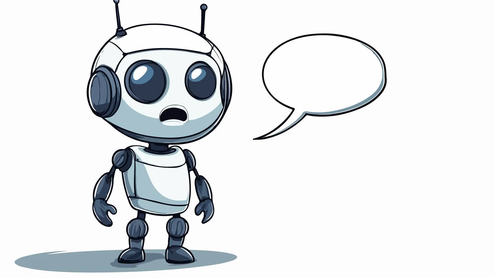 Terrified Robot with Speech Bubble Illustration — free download from Dotvec