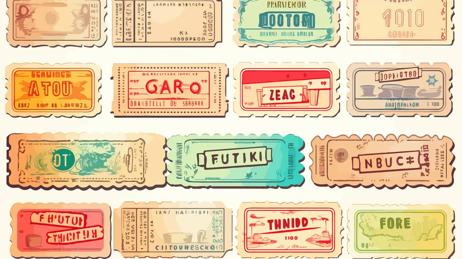 Cartoon Ticket Stubs Stock Illustration — free download from Dotvec
