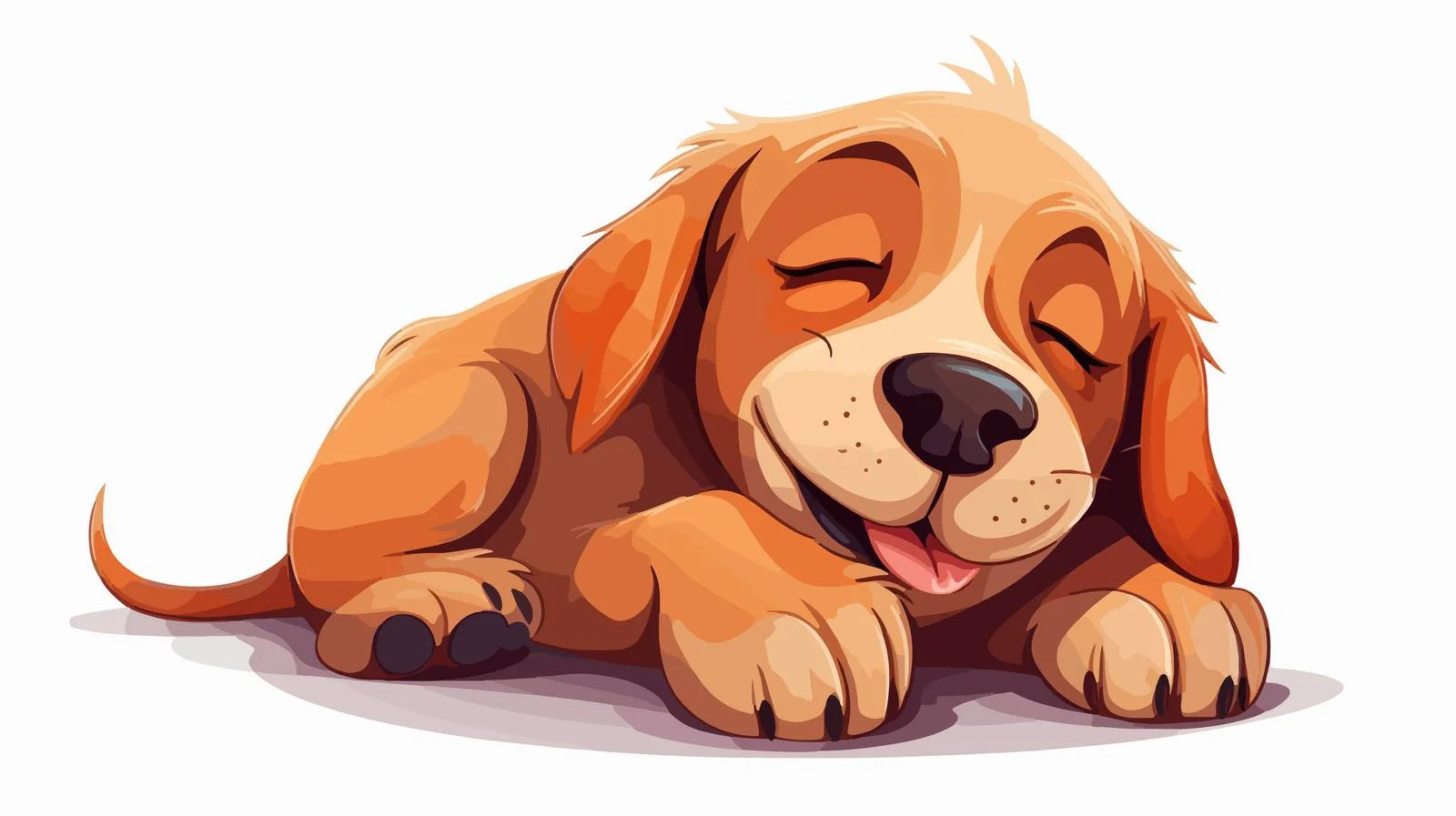 Cartoon Tired Dog Vector Illustration — free download from Dotvec