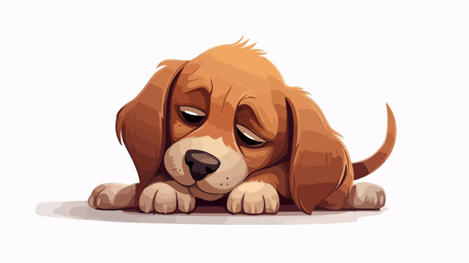 Sleepy Cartoon Dog Vector Illustration — free download from Dotvec