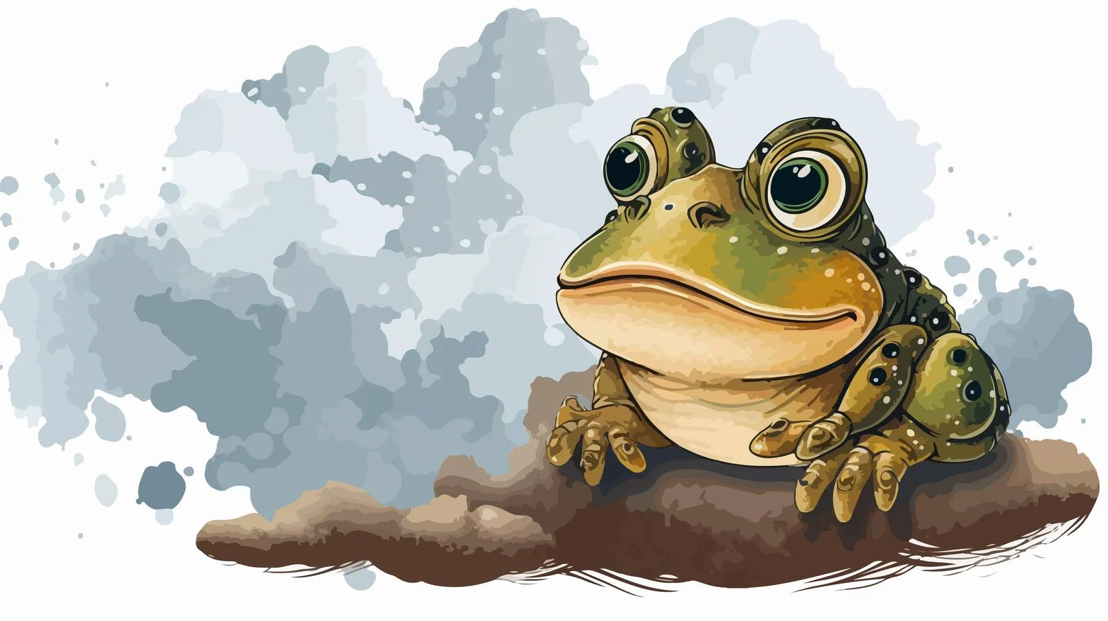 Whimsical Cartoon Toad with Thought Bubble – free pee image from Dotvec