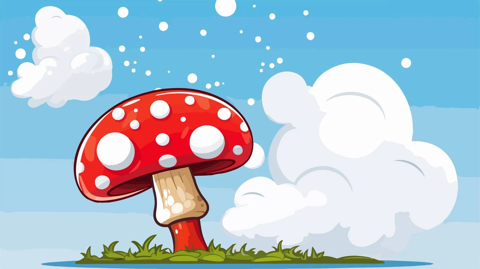 Cartoon Toadstool with Thought Bubble — free download from Dotvec