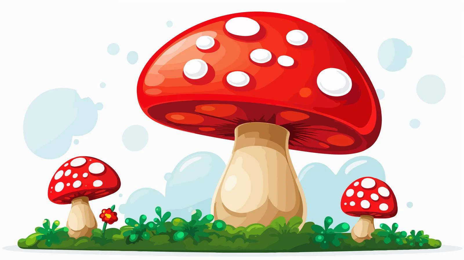 Whimsical Toadstool with Thought Bubble — free download from Dotvec