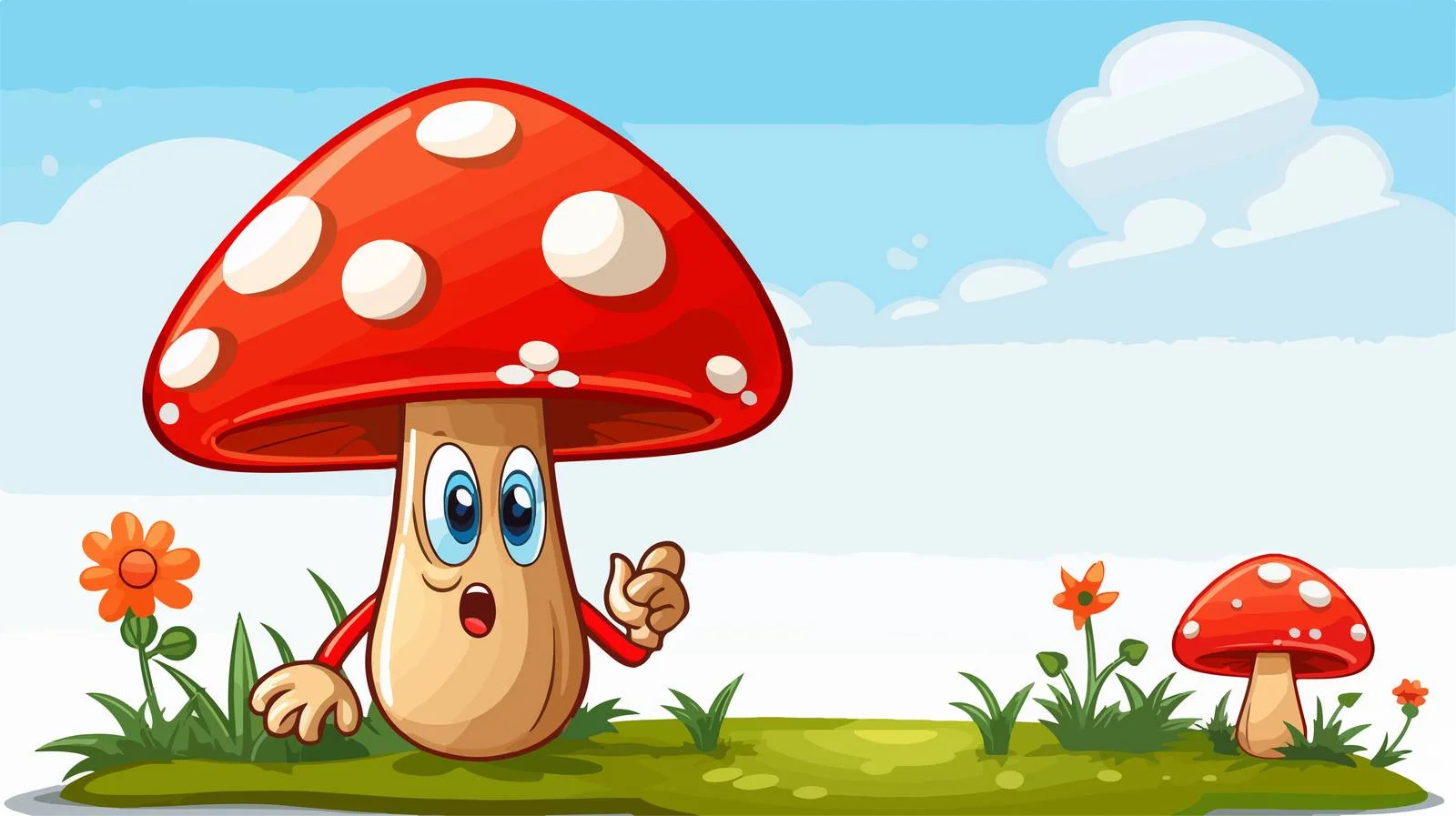 Cheerful Toadstool Thought Bubble Vector Illustration — free download from Dotvec