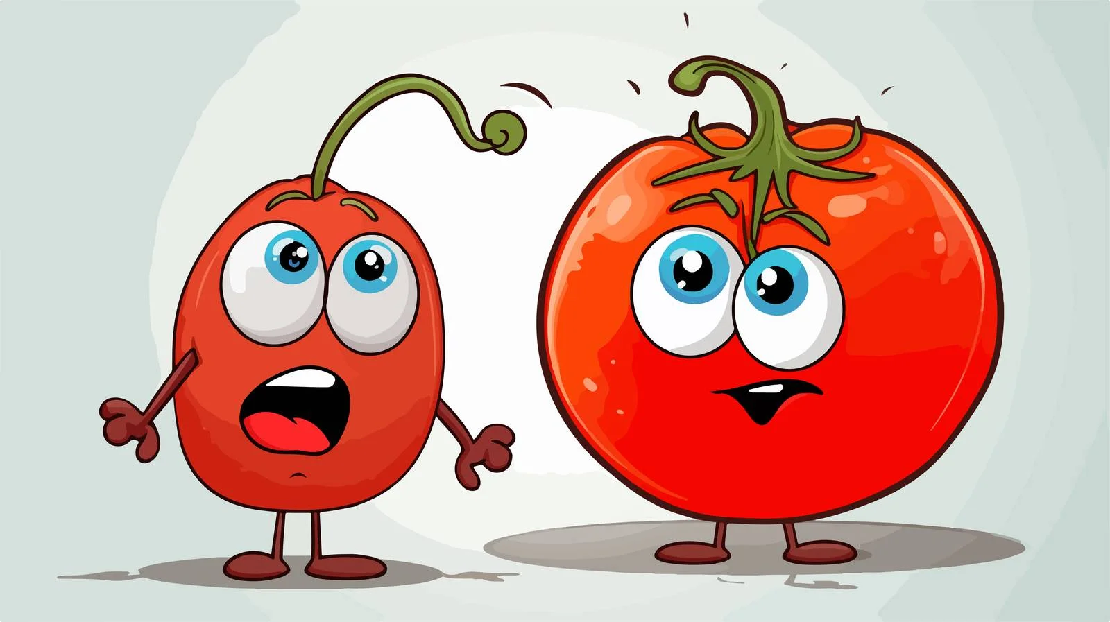 Whimsical Tomato with Worm Illustration — free download from Dotvec