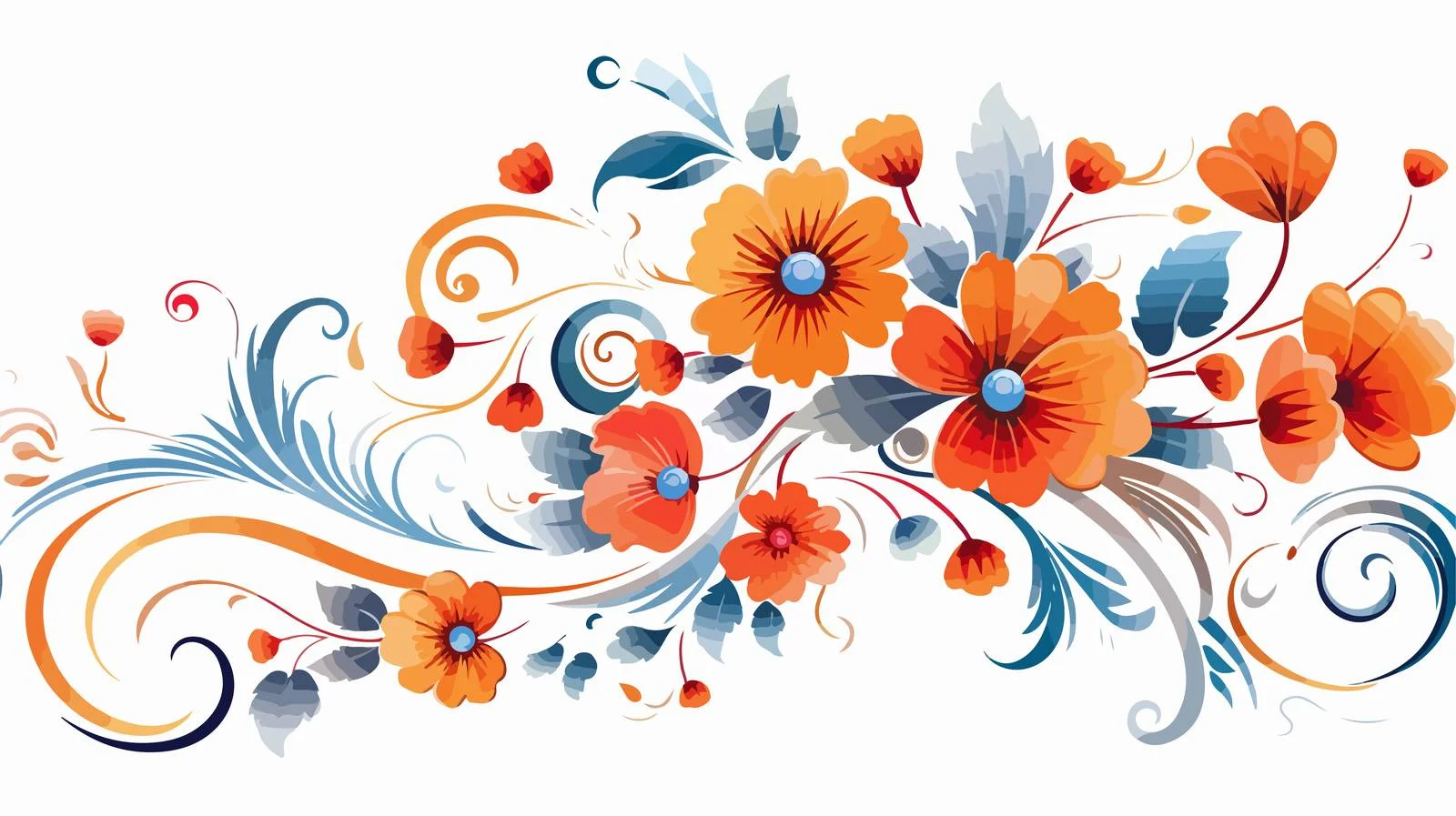 Hand-Drawn Floral Swirls Illustration — free download from Dotvec