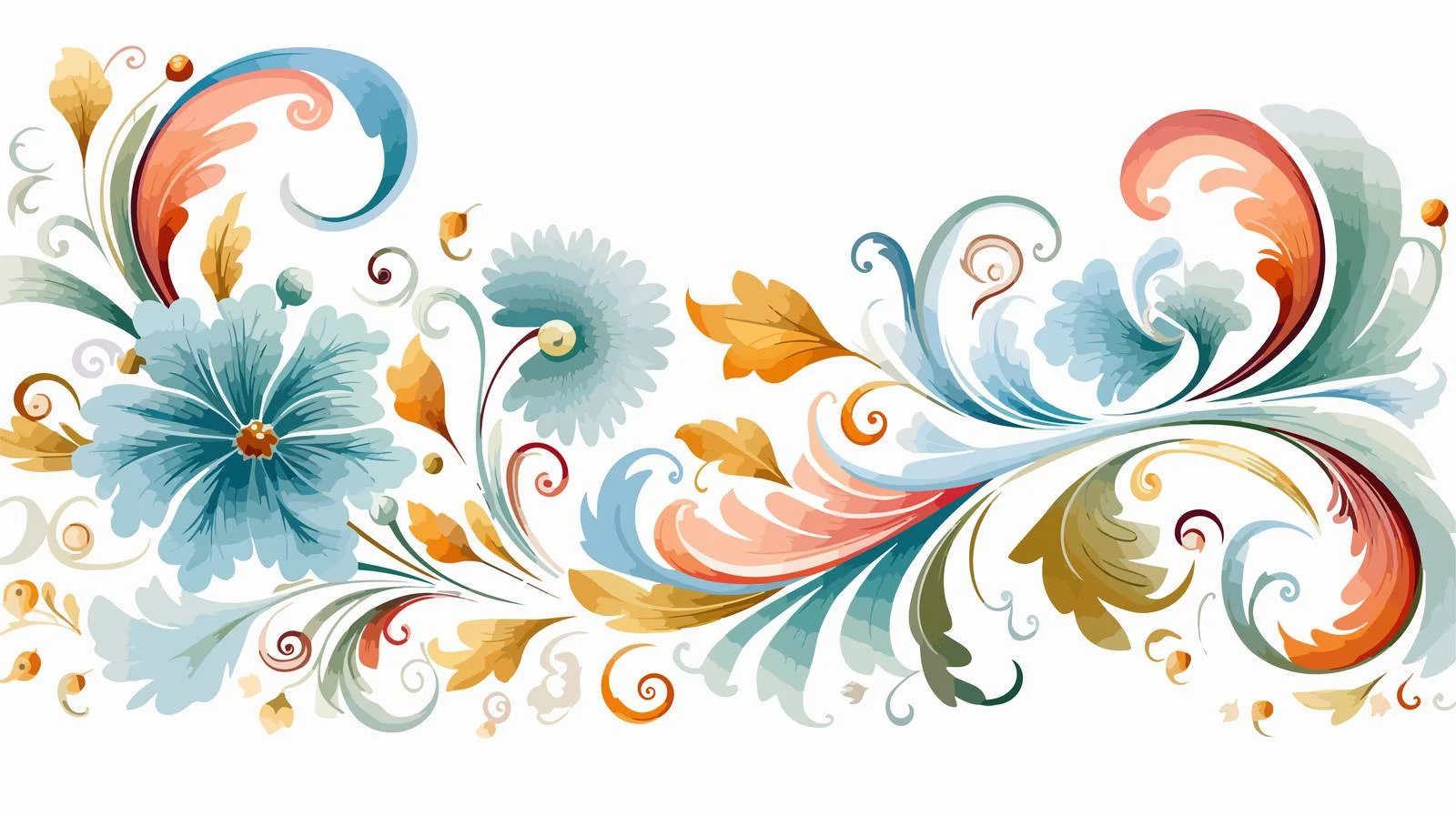 Traditional Floral Swirl Illustration — free download from Dotvec