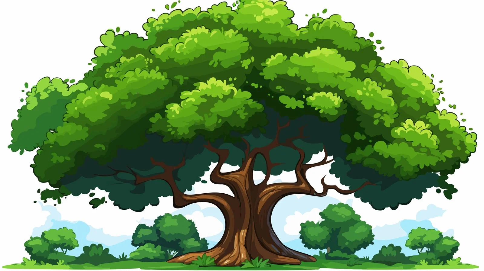 Cartoon Tree Vector Stock Illustration — free download from Dotvec