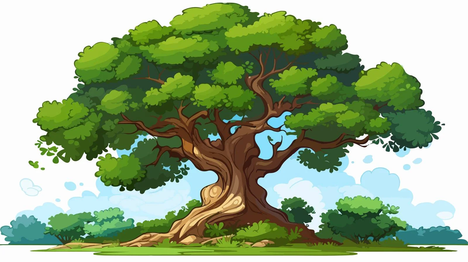 Cartoon Tree Illustration — free download from Dotvec