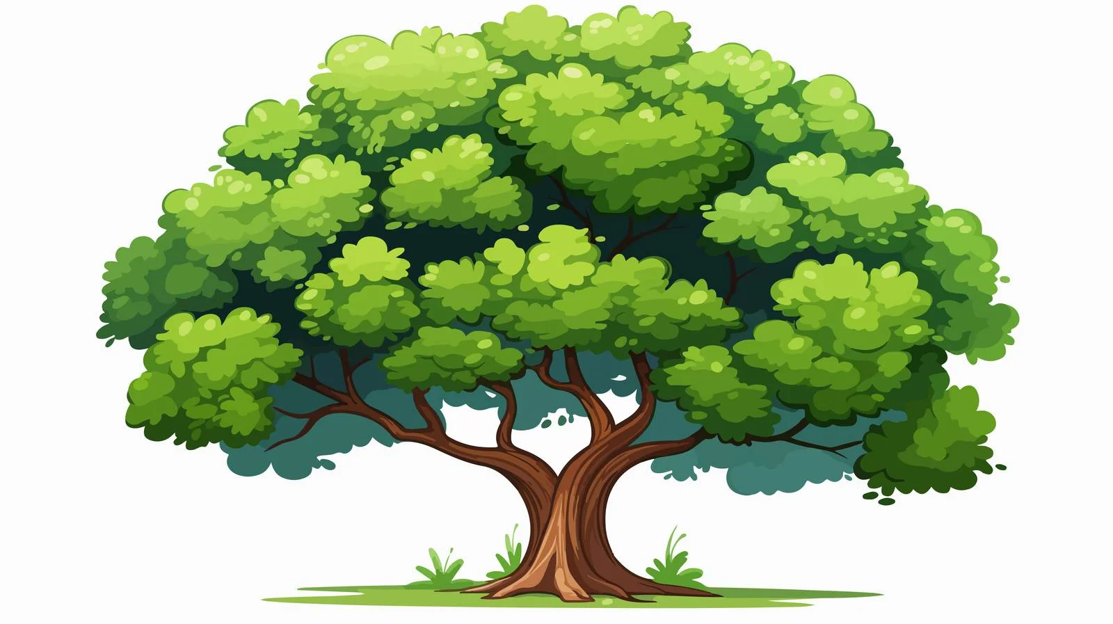 Whimsical Cartoon Tree Vector Illustration — free download from Dotvec