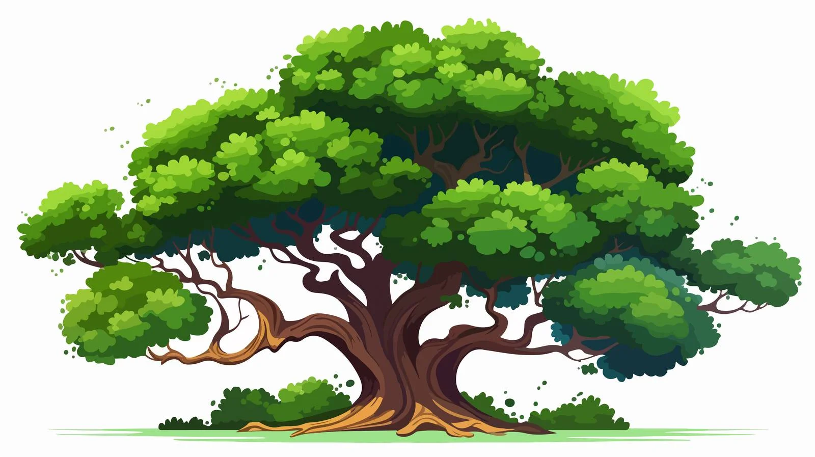 Colorful Cartoon Tree Vector Illustration — free download from Dotvec