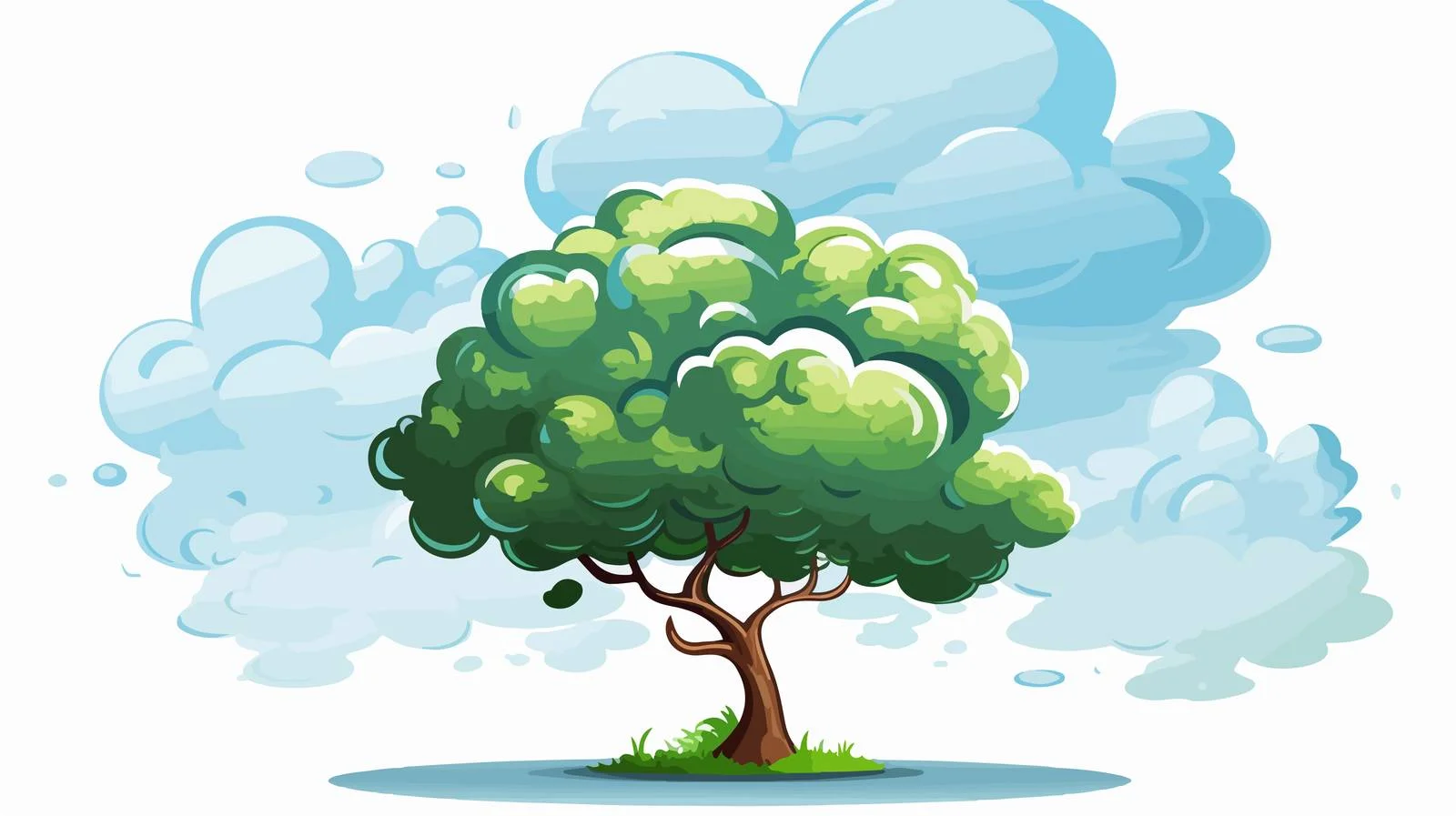 Cartoon Tree with Thought Bubble Illustration — free download from Dotvec