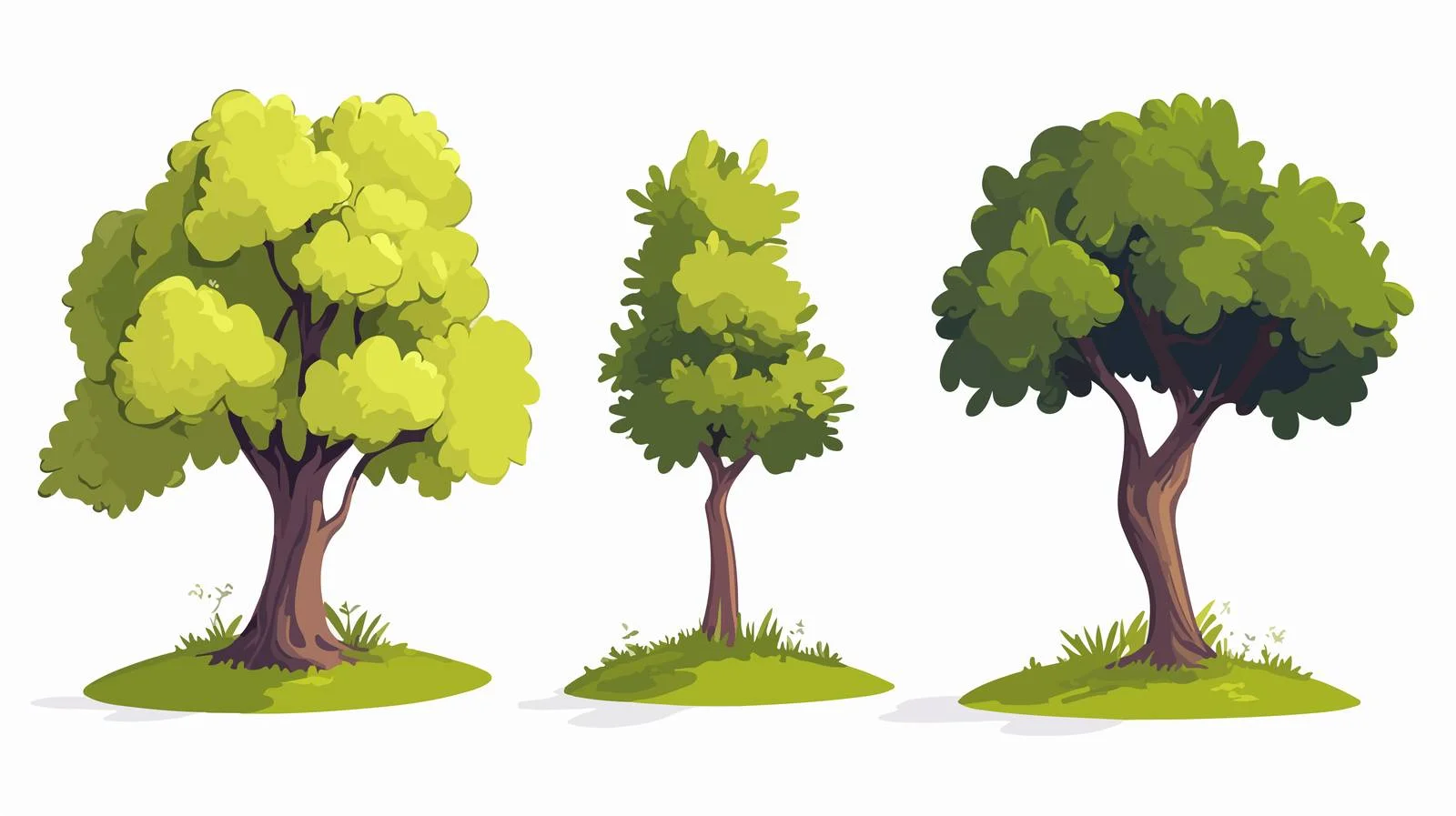 Charming Cartoon Trees Vector Illustration — free download from Dotvec