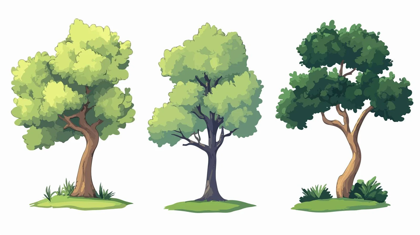 Cartoon Trees Vector Illustration — free download from Dotvec