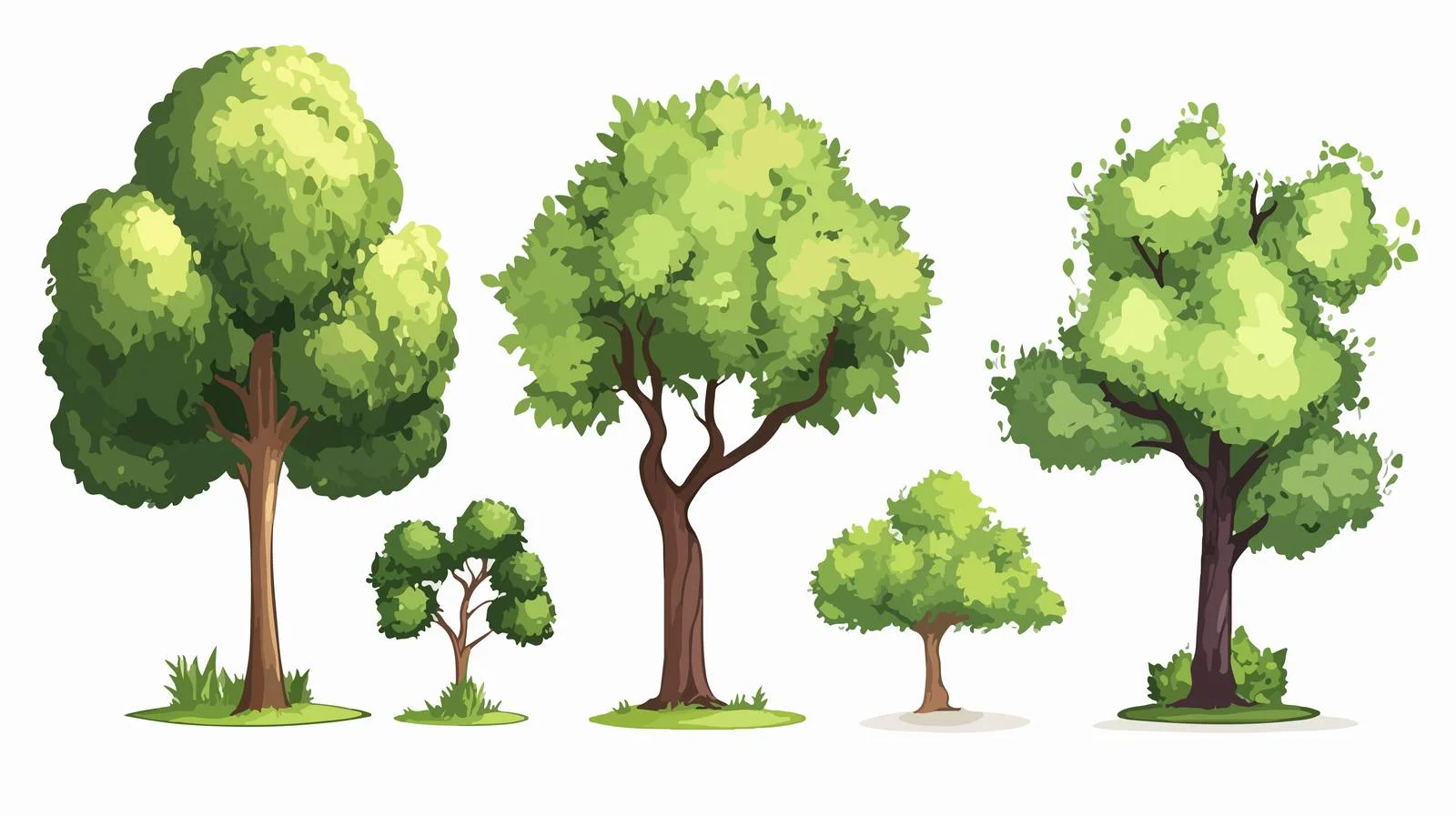 Cartoon Trees Vector Illustration — free download from Dotvec