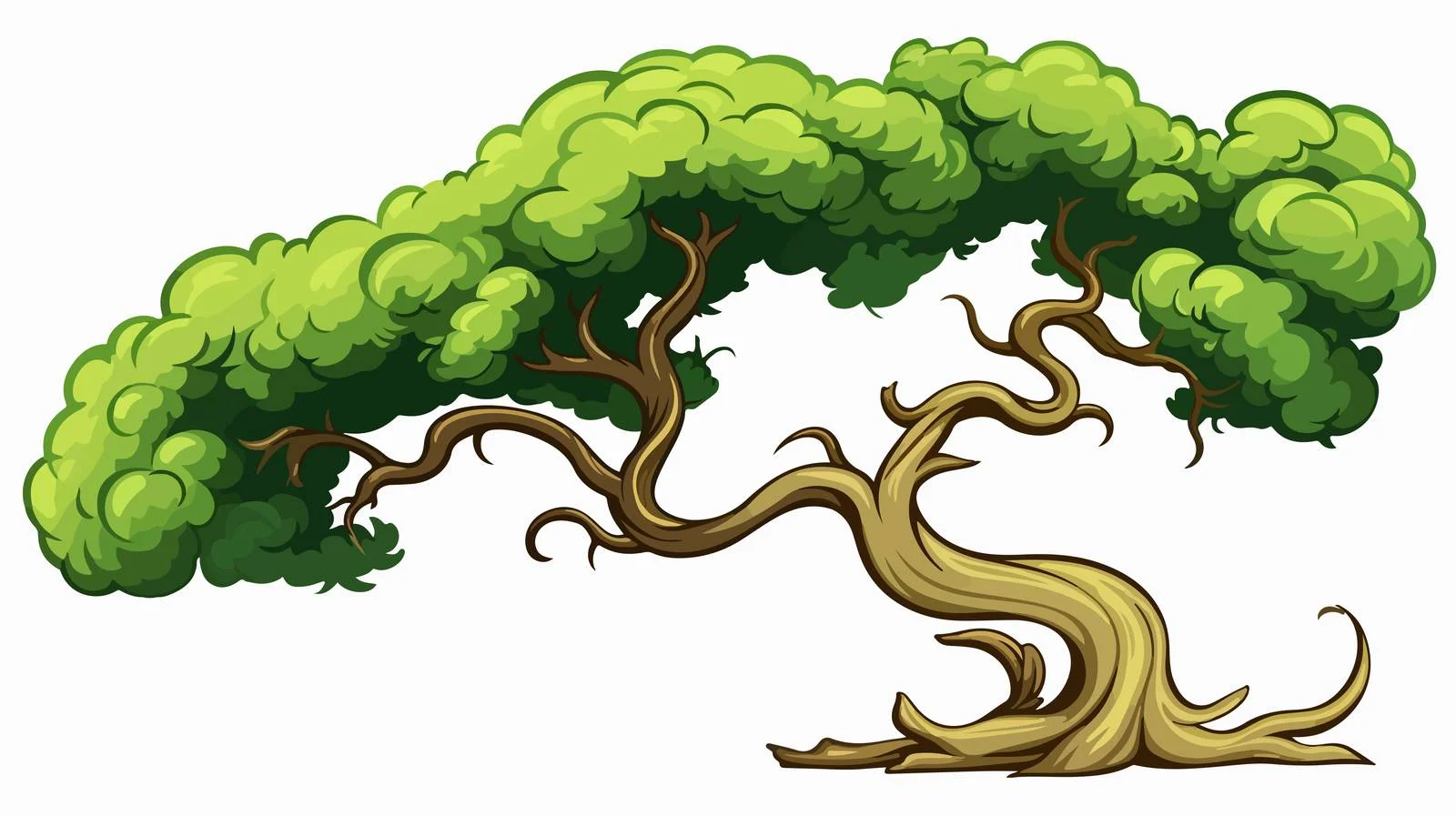 Whimsical Twisty Tree Vector Illustration — free download from Dotvec