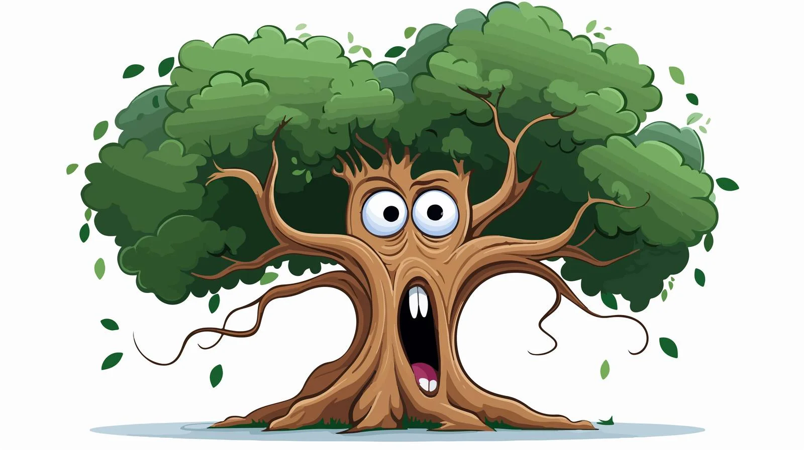 Unhappy Cartoon Tree Illustration — free download from Dotvec