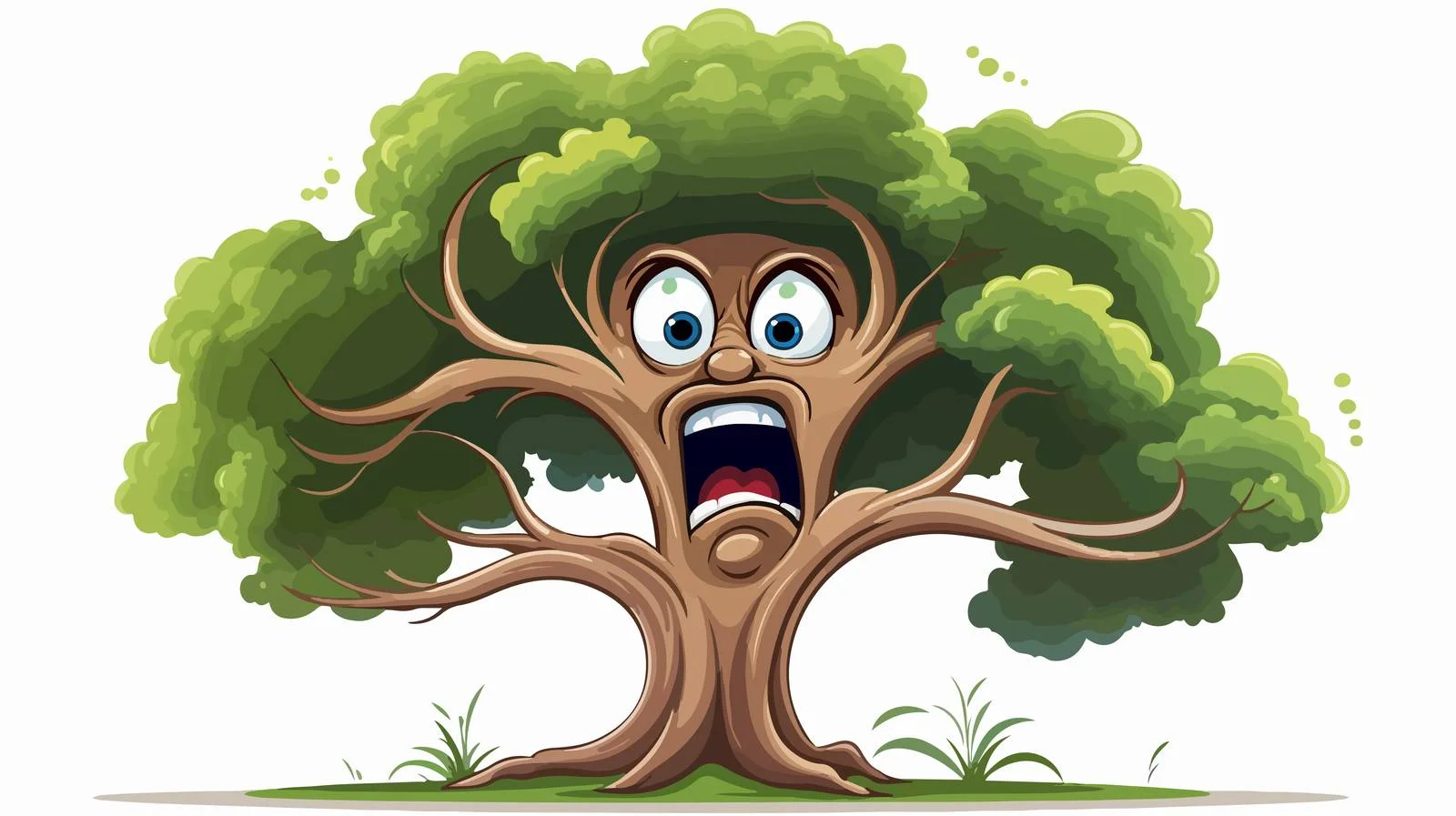 Unhappy Tree Stock Vector Illustration — free download from Dotvec
