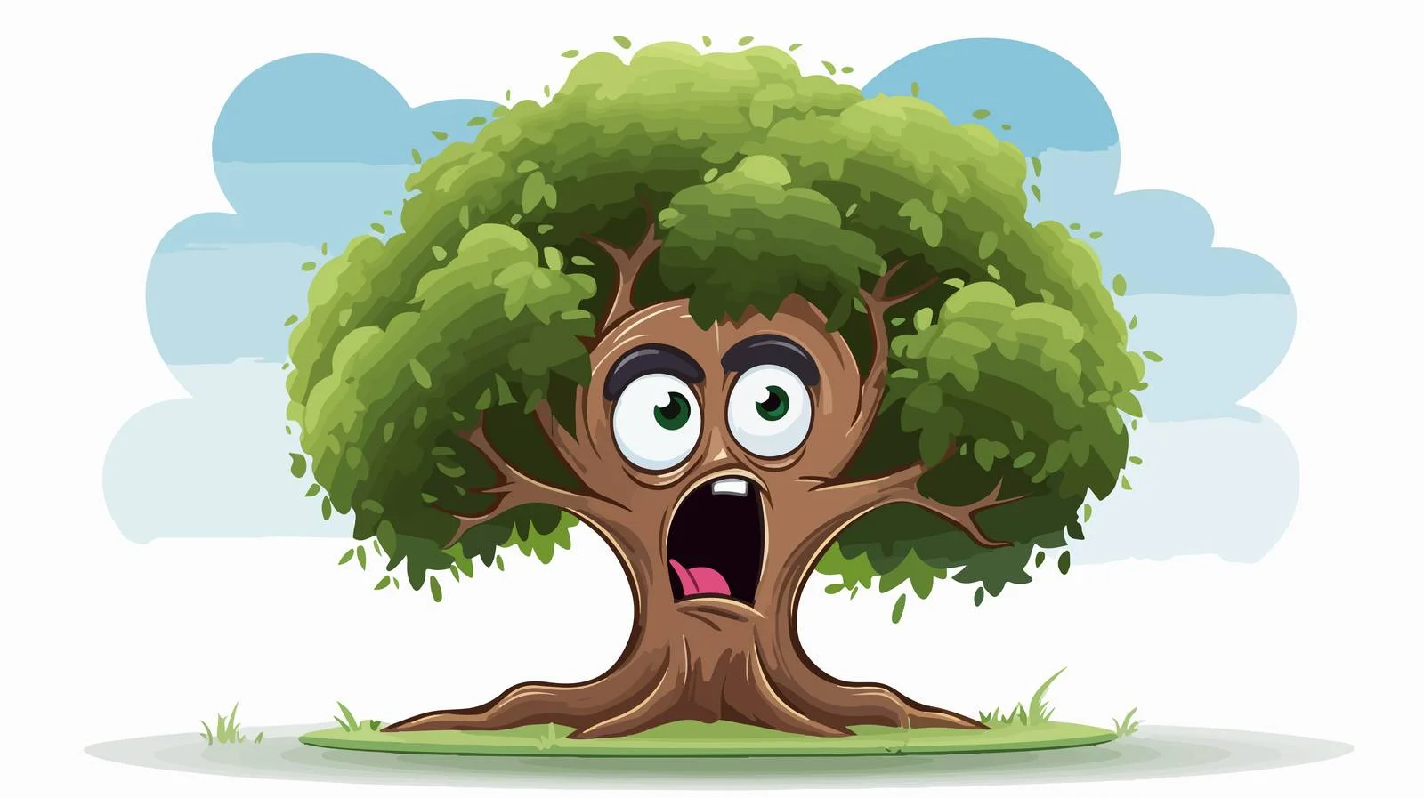 Unhappy Tree Vector Illustration — free download from Dotvec