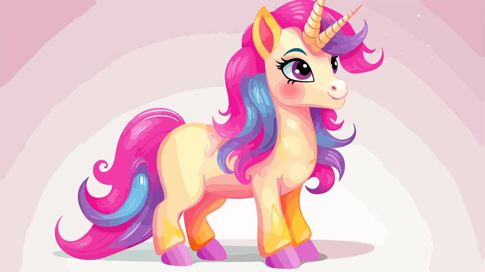 Whimsical Cartoon Unicorn Illustration — free download from Dotvec
