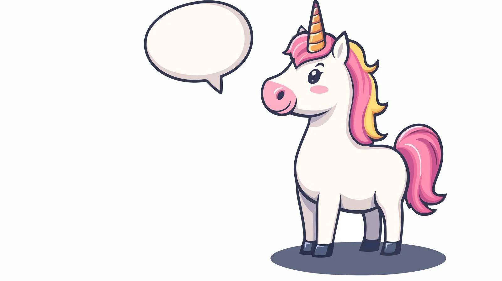 Whimsical Unicorn Speech Bubble Illustration — free download from Dotvec
