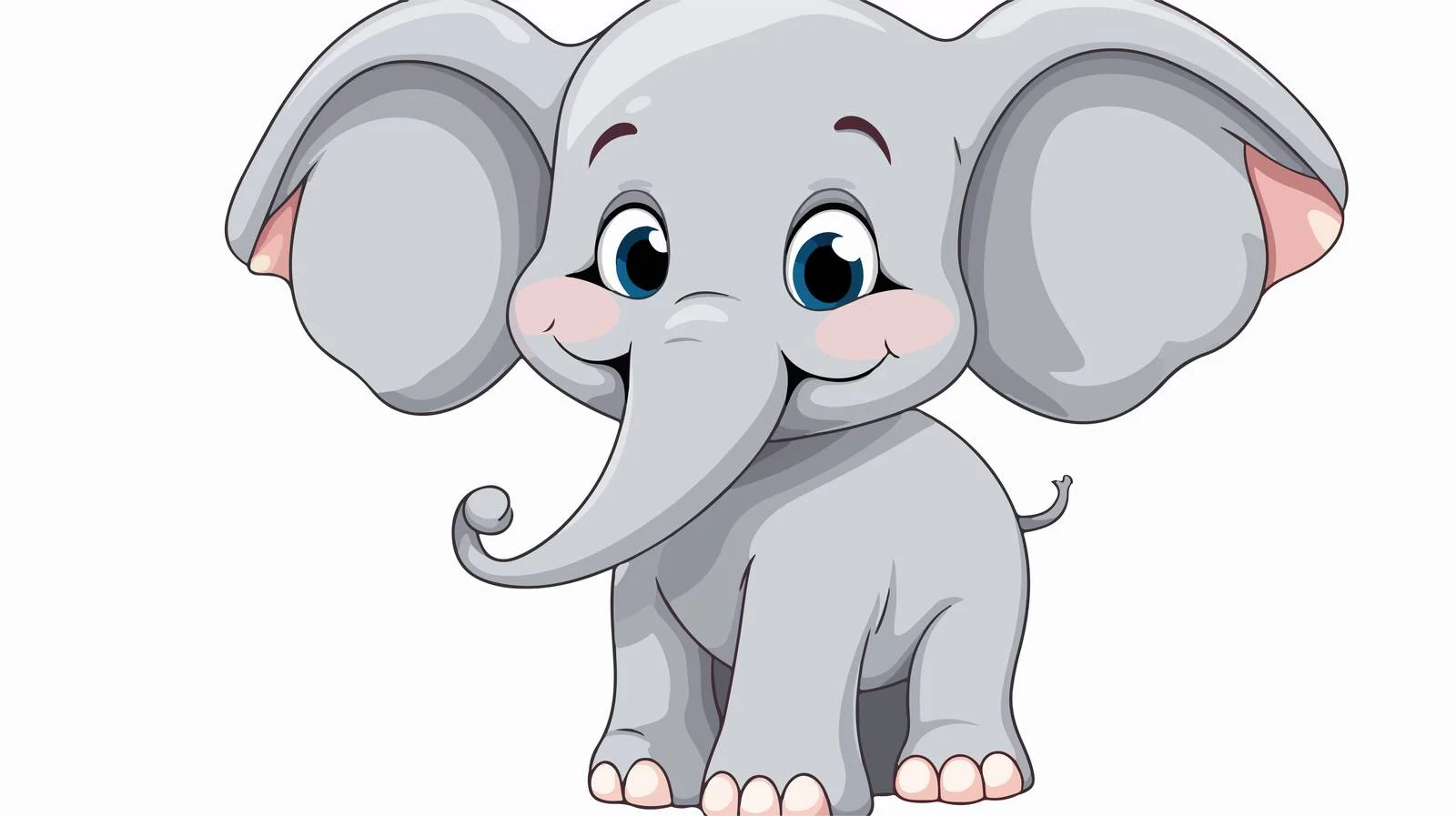 Uncertain Elephant Cartoon Vector Illustration — free download from Dotvec