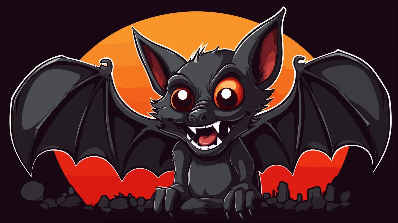Whimsical Vampire Bat with Speech Bubble — free download from Dotvec