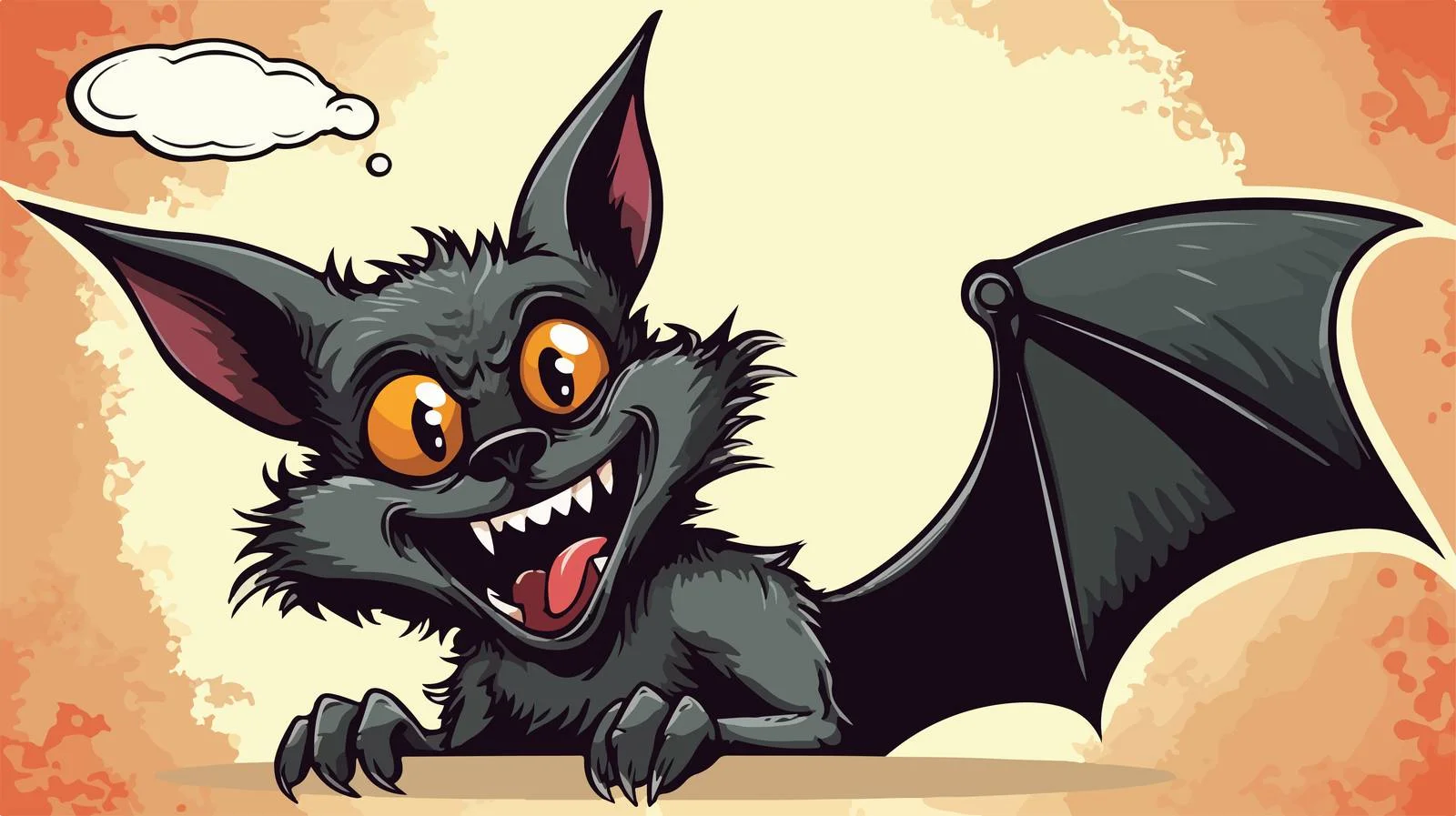 Vampire Bat Speech Bubble Retro Image — free download from Dotvec