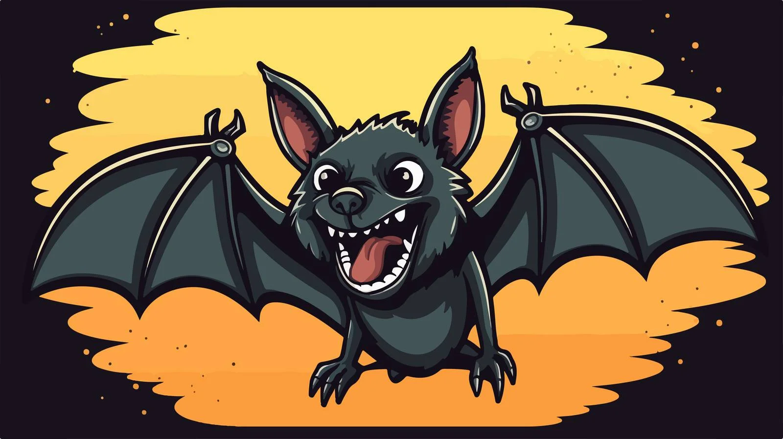 Retro Vampire Bat Speech Bubble Cartoon — free download from Dotvec