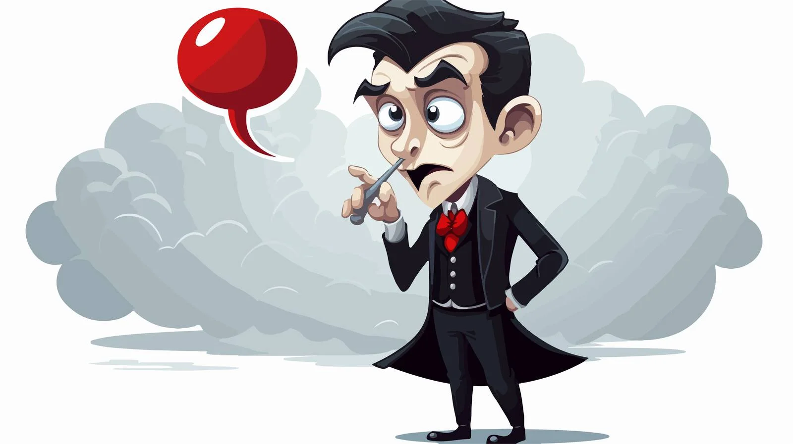 Cartoon Vampire with Thought Bubble — free download from Dotvec