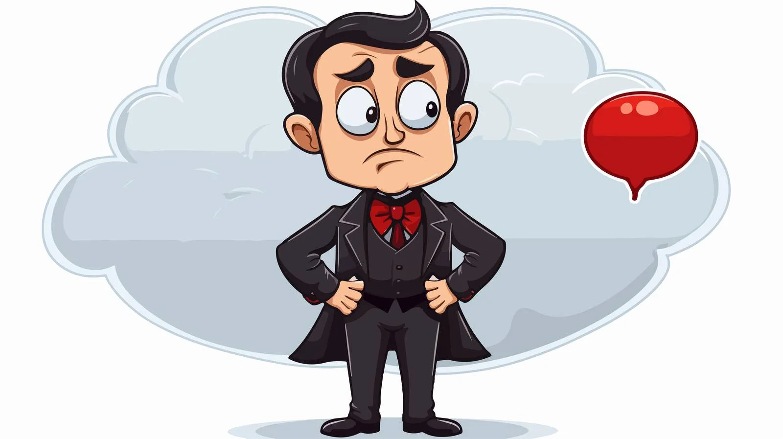 Cartoon Vampire with Thought Bubble — free download from Dotvec
