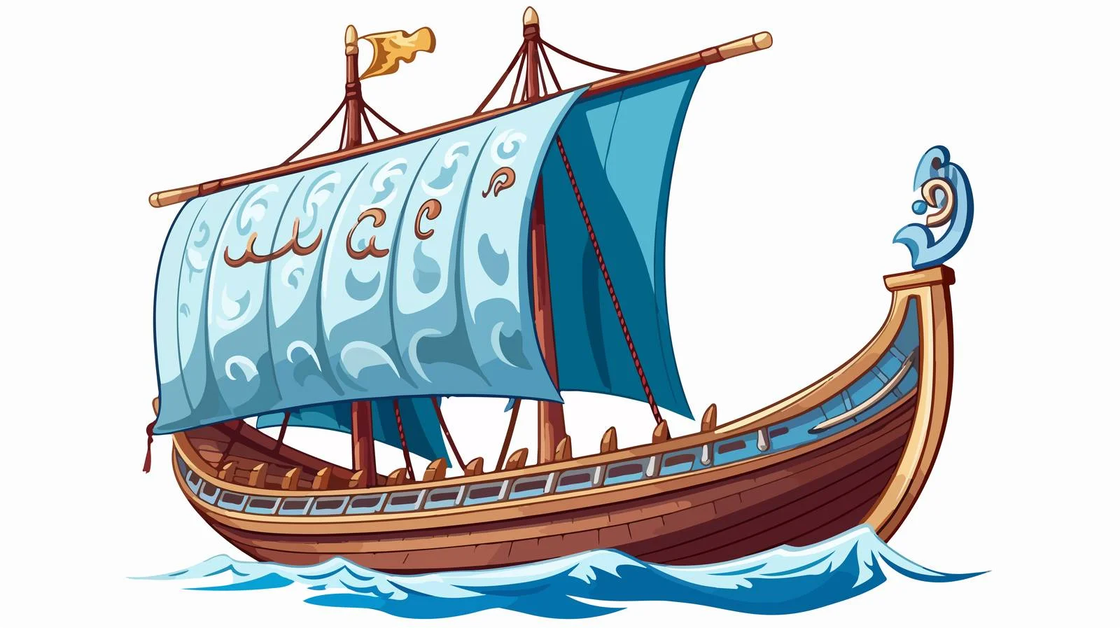 Cartoon Viking Ship Vector Illustration — free download from Dotvec