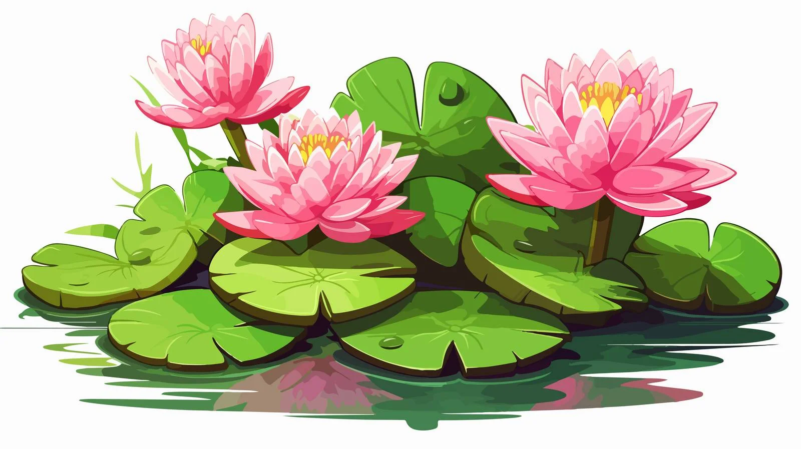 Cartoon Water Lily Illustration — free download from Dotvec
