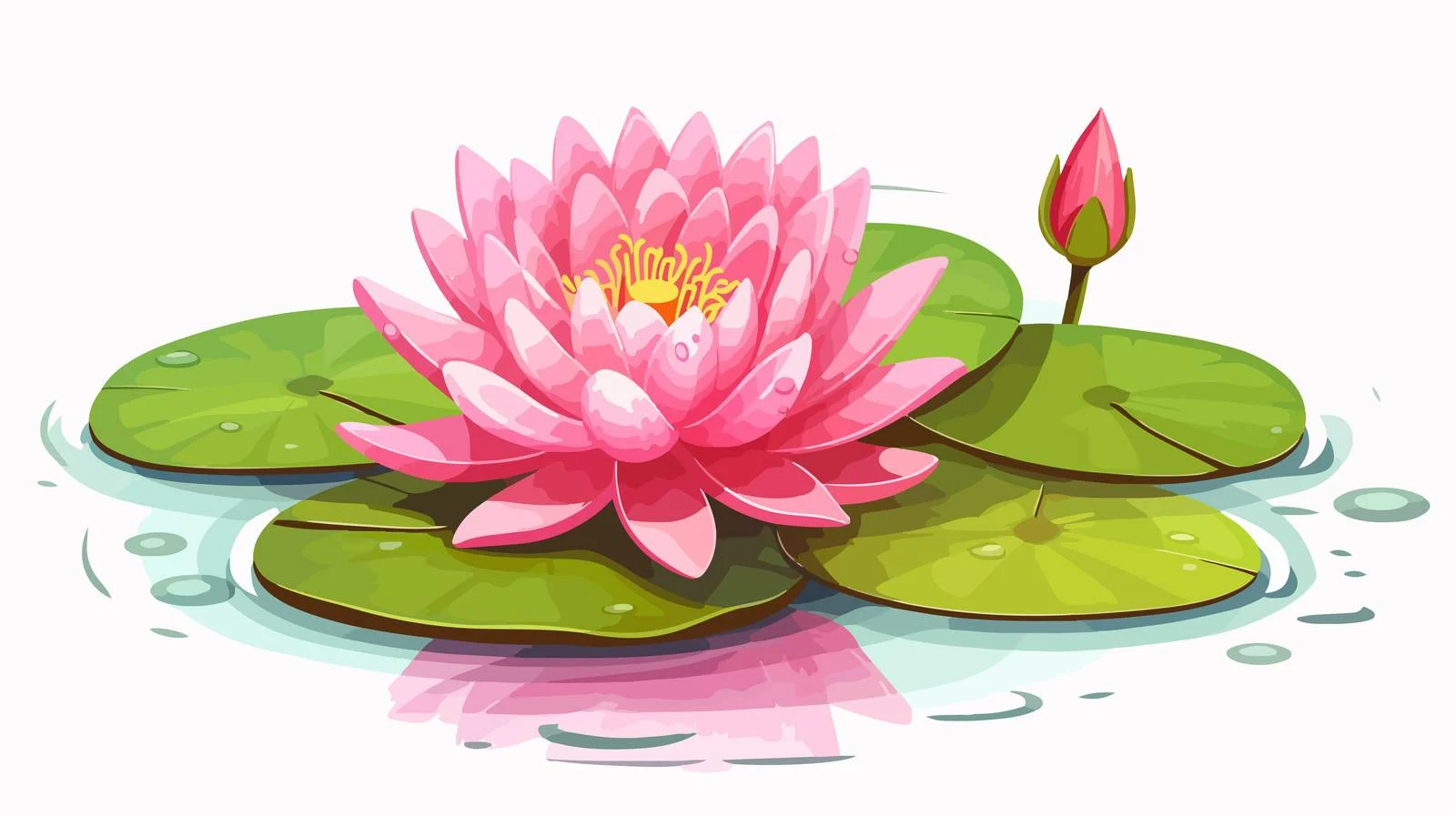 Cartoon Water Lily Illustration — free download from Dotvec