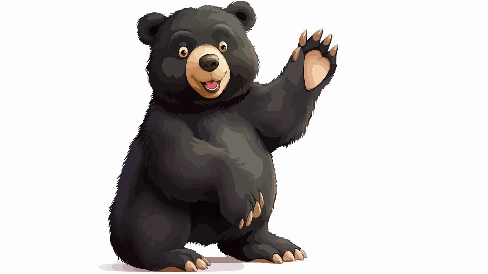 Friendly Black Bear Cartoon Illustration — free download from Dotvec