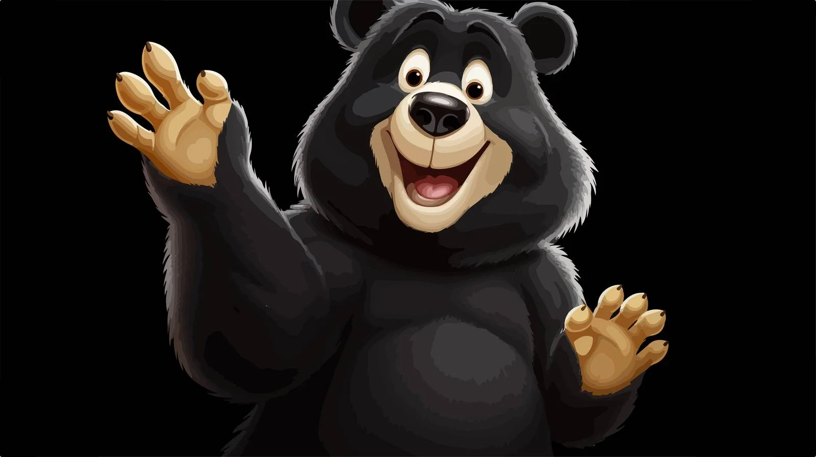 Friendly Waving Bear Illustration — free download from Dotvec