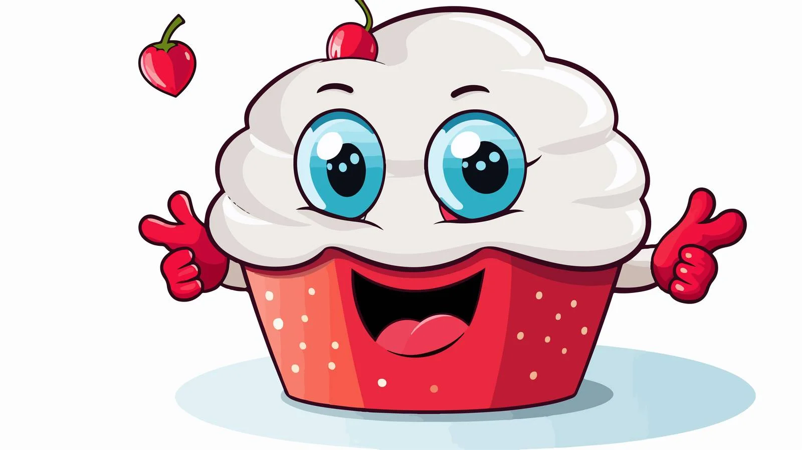 Friendly Cake Character with Speech Bubble — free download from Dotvec