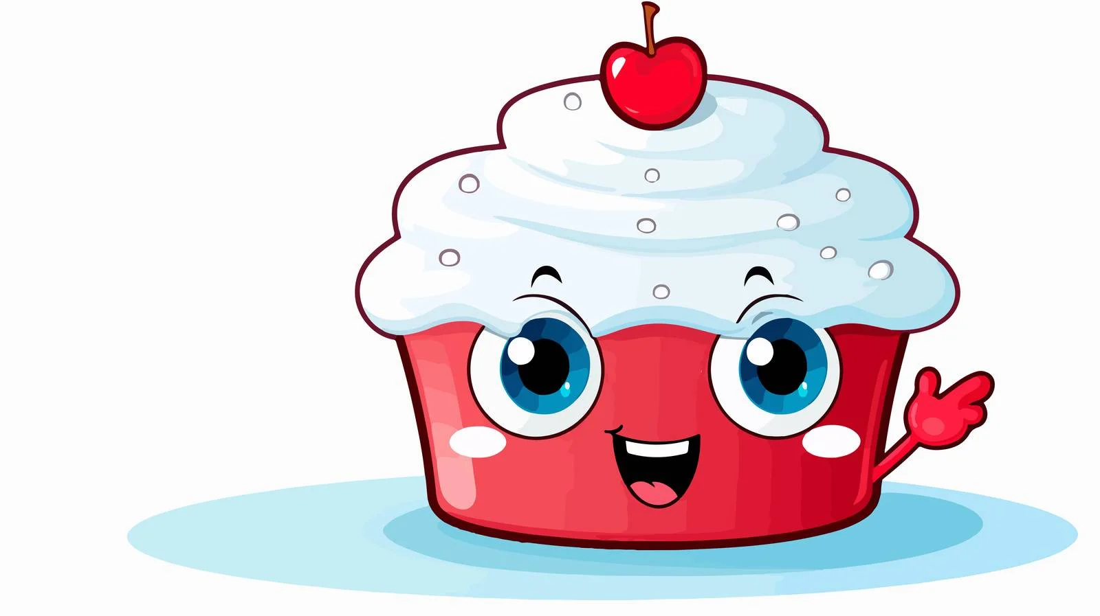 Cheerful Cake Cartoon with Speech Bubble — free download from Dotvec