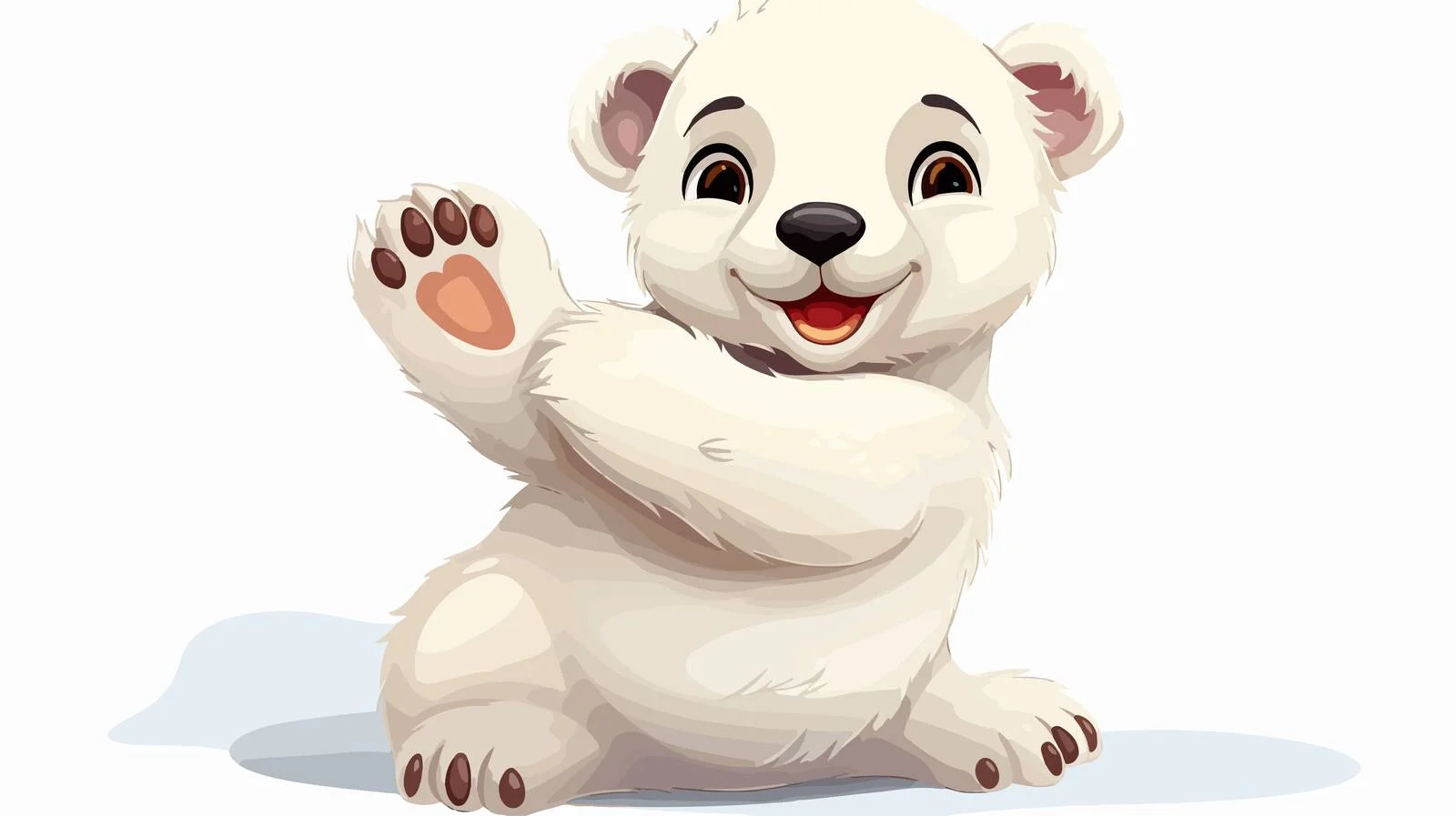 Cheerful Polar Bear Cub Illustration — free download from Dotvec