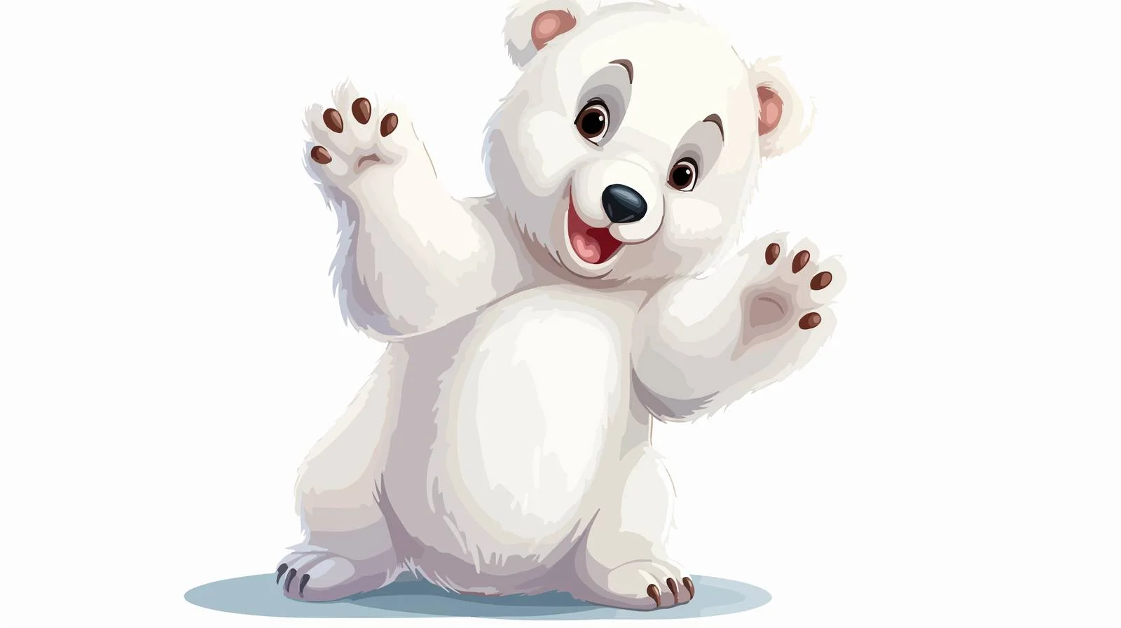 Friendly Polar Bear Cub Waving Cartoon — free download from Dotvec