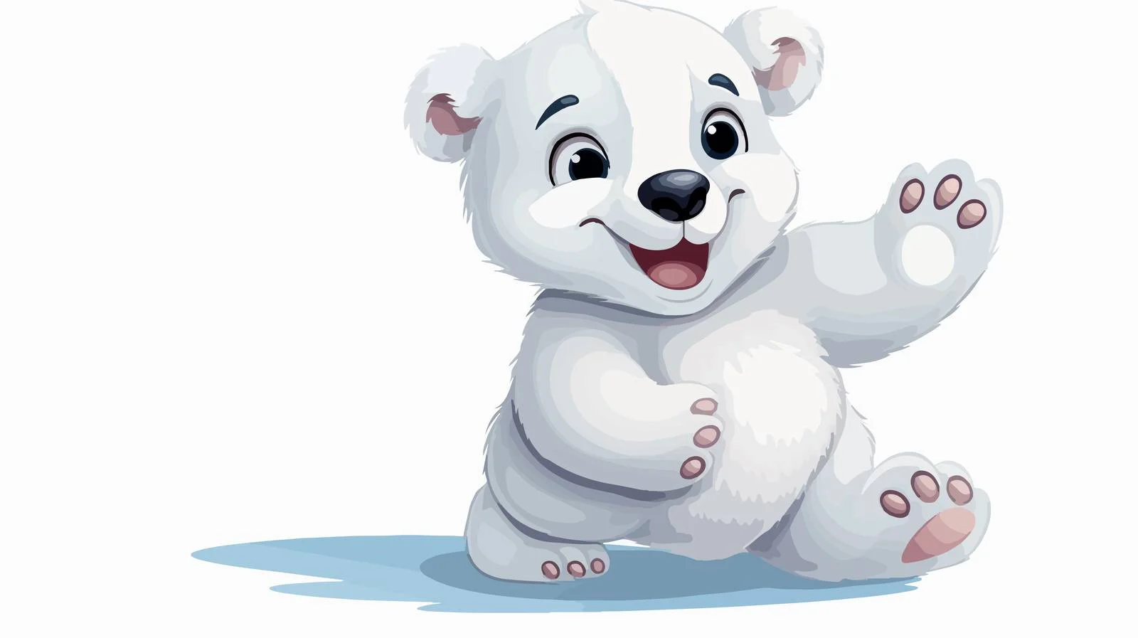Friendly Polar Bear Cub Waving Illustration — free download from Dotvec