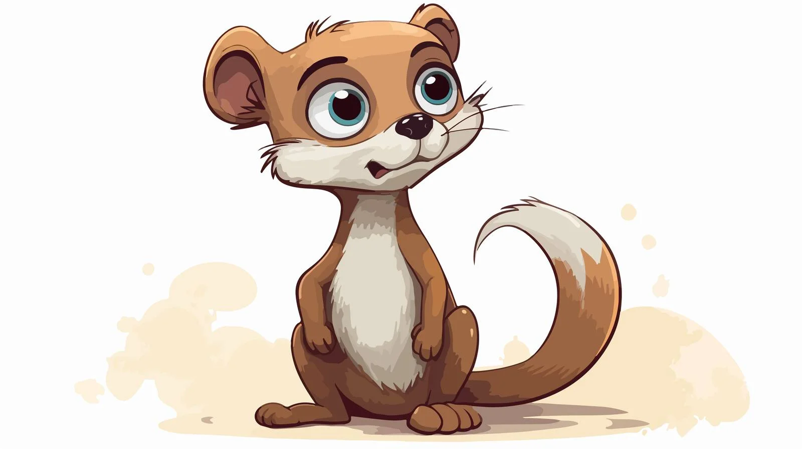 Curious Weasel Cartoon with Thought Bubble — free download from Dotvec