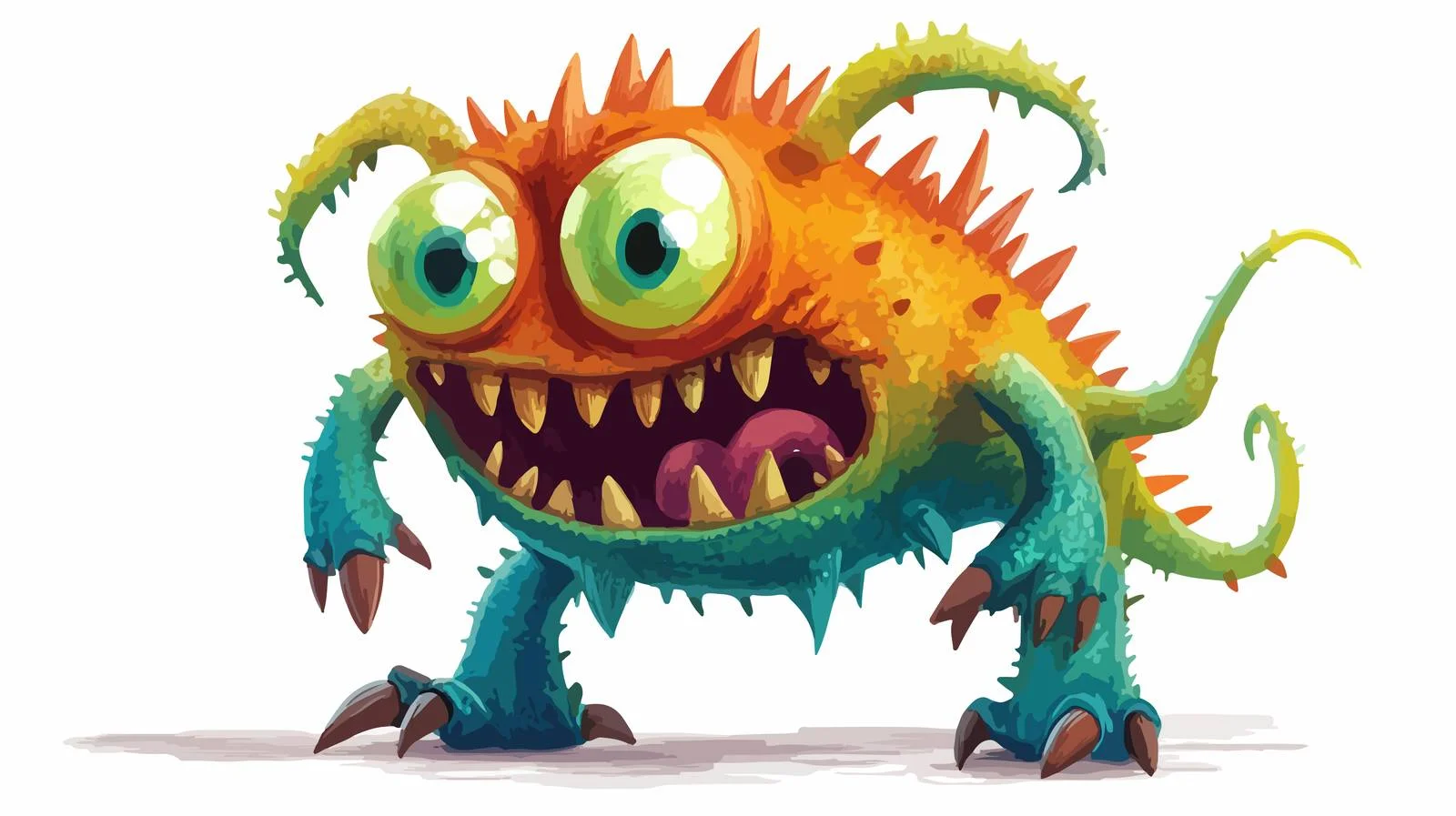 Colorful Cartoon Weird Monster Illustration — free download from Dotvec